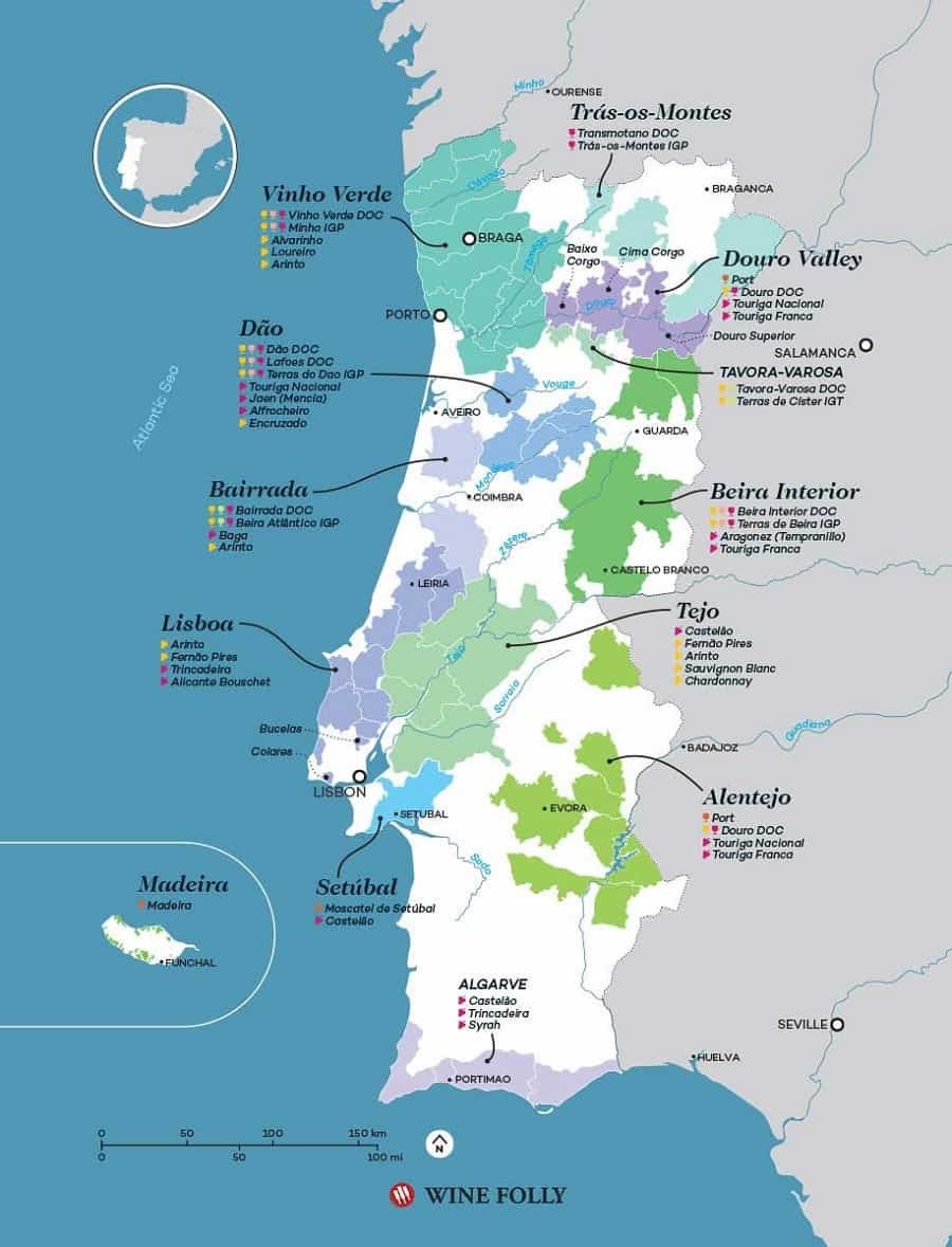Wine map of Portugal